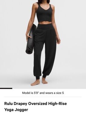 Lululemon Rulu Drapey Oversized High-Rise Yoga Jogger - Black